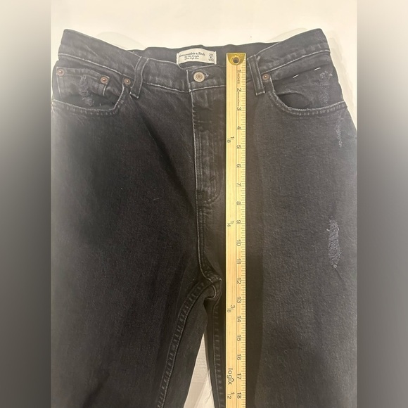 Abercrombie & Fitch 90s Straight Ultra High Rise Jeans Women’s 29 Short Black - Picture 11 of 14